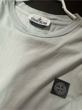 Stone Island Light Gray Crew Neck Long Sleeve with Compass Patch